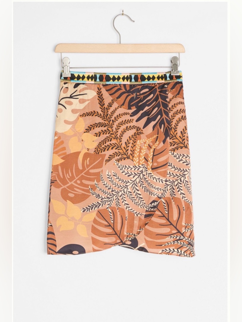 Anthropologie FARM Rio Brown and Black Tropical Print Isobel Mini Skirt - Picture 3 of 6